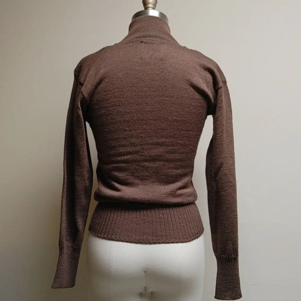 Olive Drab Military Army 5 Button Pull-Over Sweater